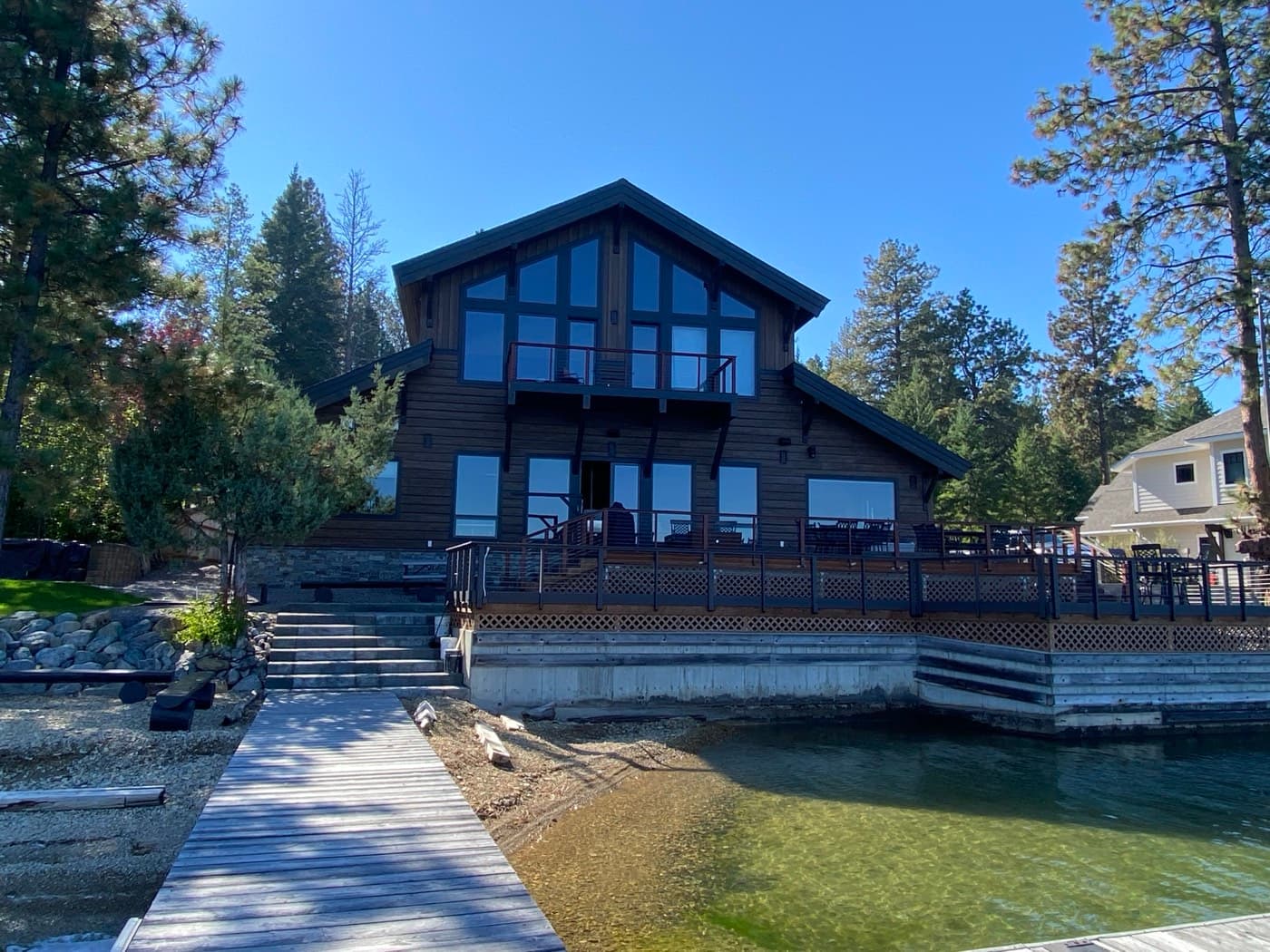 A-frame lakefront home in the Flathead Valley